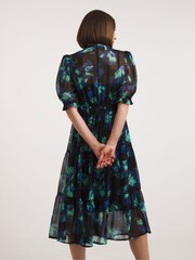 JD Williams Mono Print Midi Smock Dress With Camisole Slip - Image 2 of 4