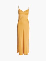 Calvin Klein Gold Satin Viscose Slip Dress - Image 4 of 4