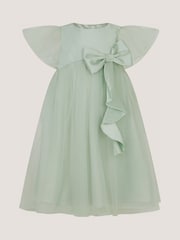 Monsoon Green Baby Winnie Satin Bow Tulle Bridesmaid Dress - Image 2 of 4