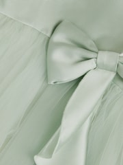 Monsoon Green Baby Winnie Satin Bow Tulle Bridesmaid Dress - Image 4 of 4