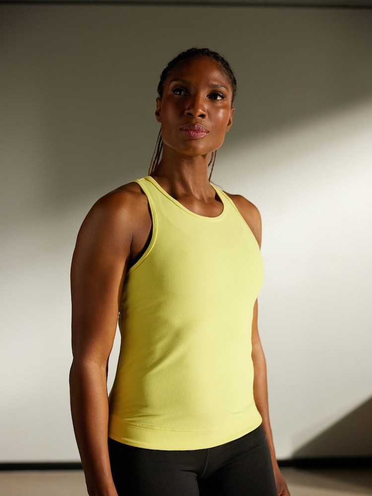 Yellow Active Sports Fitted Ribbed Vest - Image 2 of 6