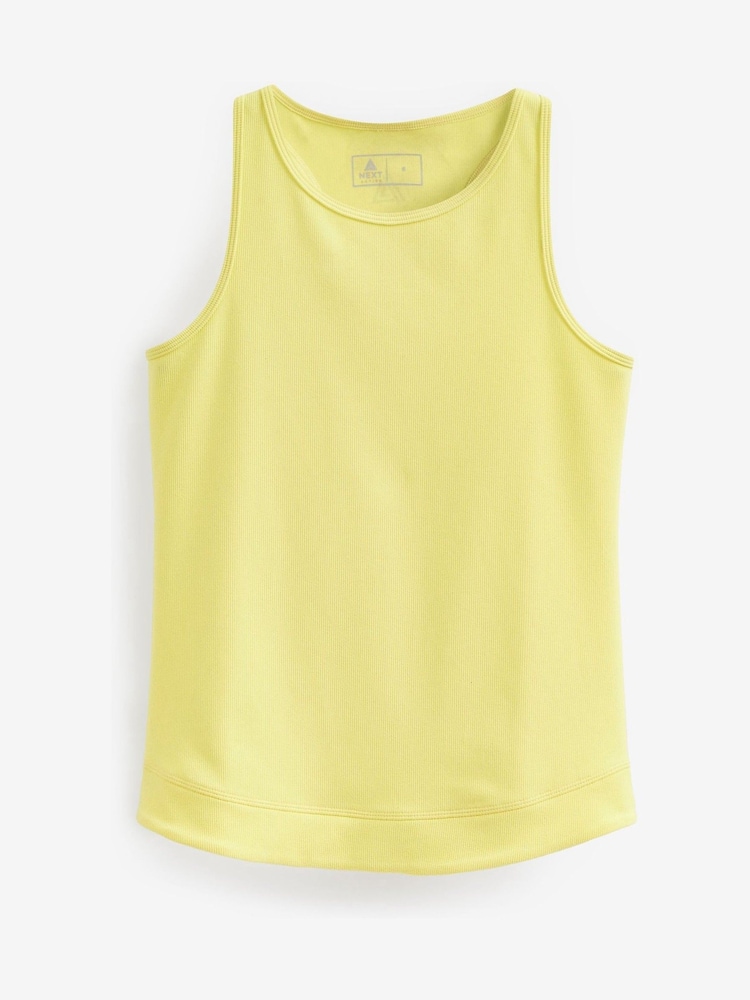 Yellow Active Sports Fitted Ribbed Vest - Image 6 of 6