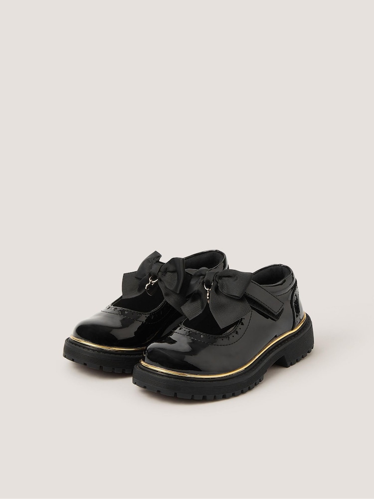 Monsoon Black Patent Mary Jane Brogue School Shoes - Image 1 of 2 Monsoon Black Patent Mary Jane Brogue School Shoes - Image 1 of 2