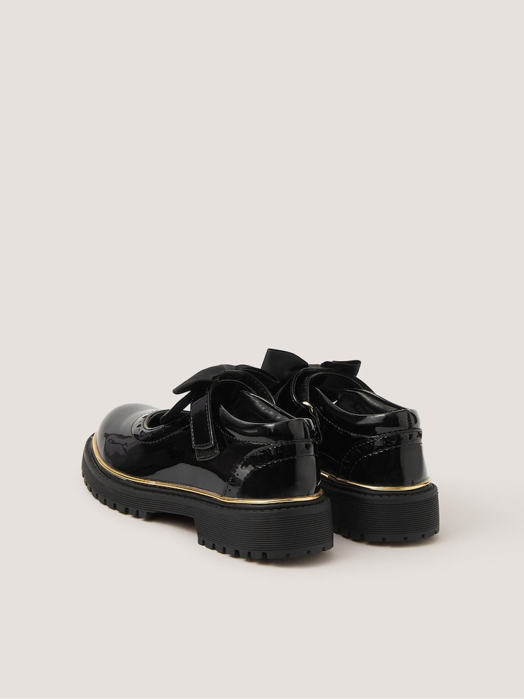 Monsoon Black Patent Mary Jane Brogue School Shoes - Image 2 of 2 Monsoon Black Patent Mary Jane Brogue School Shoes - Image 2 of 2