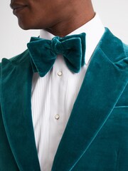 Reiss Teal Hike Velvet Bow Tie - Image 3 of 4