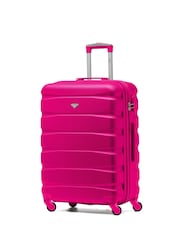Flight Knight Pink Medium Hardcase Lightweight Check In Suitcase With 4 Wheels - Image 1 of 7