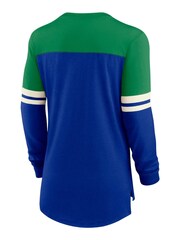 Nike Blue NFL Fanatics Womens Seattle Seahawks Nike Dri-Fit Cotton Long Sleeve T-Shirt Womens - Image 2 of 3