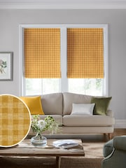 Laura Ashley Yellow Gingham Made To Measure Roman Blinds - Image 1 of 6