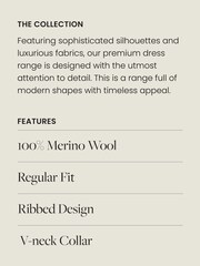 Neutral Brown Premium 100% Merino Wool Dress - Image 4 of 7