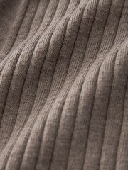 Neutral Brown Premium 100% Merino Wool Dress - Image 7 of 7