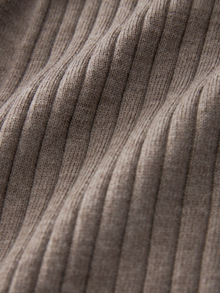 Neutral Brown Premium 100% Merino Wool Dress - Image 7 of 7
