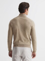 Reiss Grain Royal Cashmere Slim Fit Half Zip Jumper - Image 5 of 7