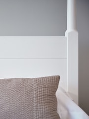 Get Laid Beds White Moroccan Four Poster Turned Leg Solid Wood Bed - Image 4 of 5
