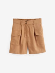Sand Brown Tailored Utility Detail Shorts - Image 5 of 5