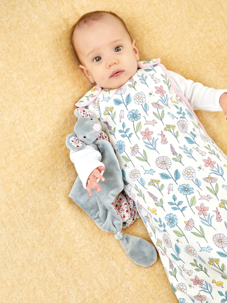 JoJo Maman Bébé Cream Meadow 2.5 Tog Sleeping Bag - Image 2 of 3