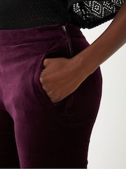 FatFace Purple Isobelle Velvet Trousers - Image 4 of 5