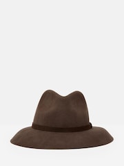 Joules Hazleton Brown Wide Brim Wool Fedora - Image 1 of 3