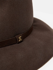 Joules Hazleton Brown Wide Brim Wool Fedora - Image 3 of 3