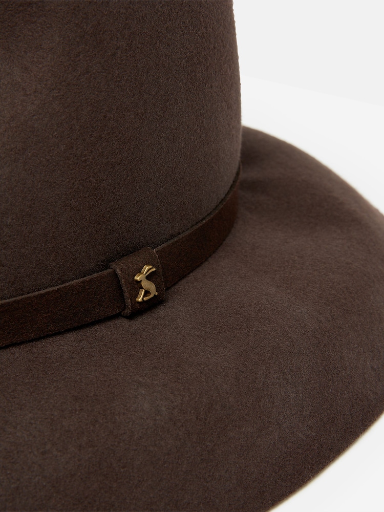 Joules Hazleton Brown Wide Brim Wool Fedora - Image 3 of 3