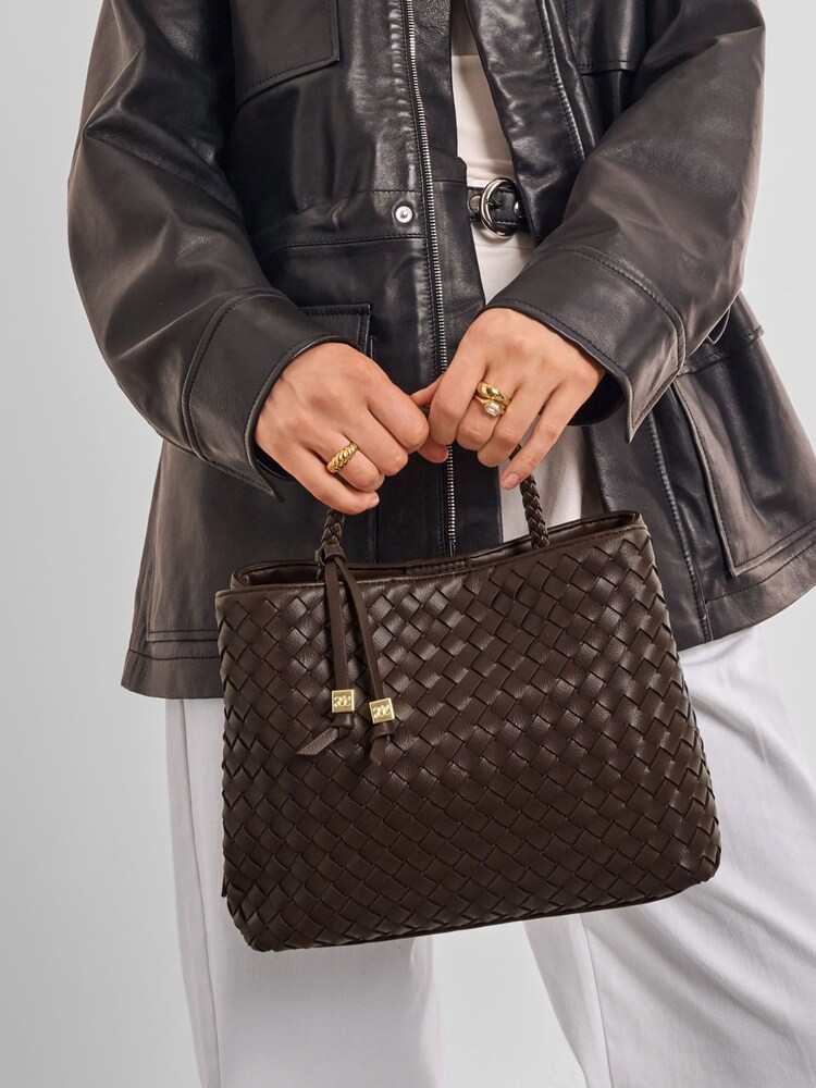 Katie Loxton Brown Nova Hand Woven Top Handle Bag - Image 2 of 6