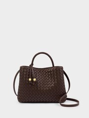 Katie Loxton Brown Nova Hand Woven Top Handle Bag - Image 3 of 6