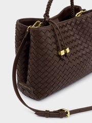 Katie Loxton Brown Nova Hand Woven Top Handle Bag - Image 4 of 6