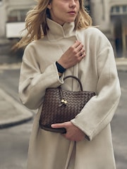 Katie Loxton Brown Nova Hand Woven Top Handle Bag - Image 7 of 14