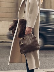 Katie Loxton Brown Nova Hand Woven Top Handle Bag - Image 8 of 14