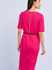 Pink - Ponté-Midikleid in Tailored Fit mit Gürtel - Bild 2 von 4