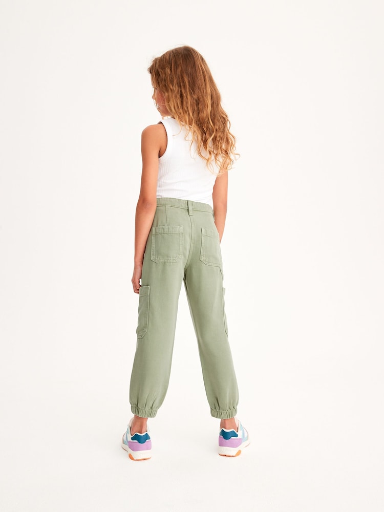 Khaki Green TENCEL™ Cargo Trousers (3-16yrs) - Image 4 of 7