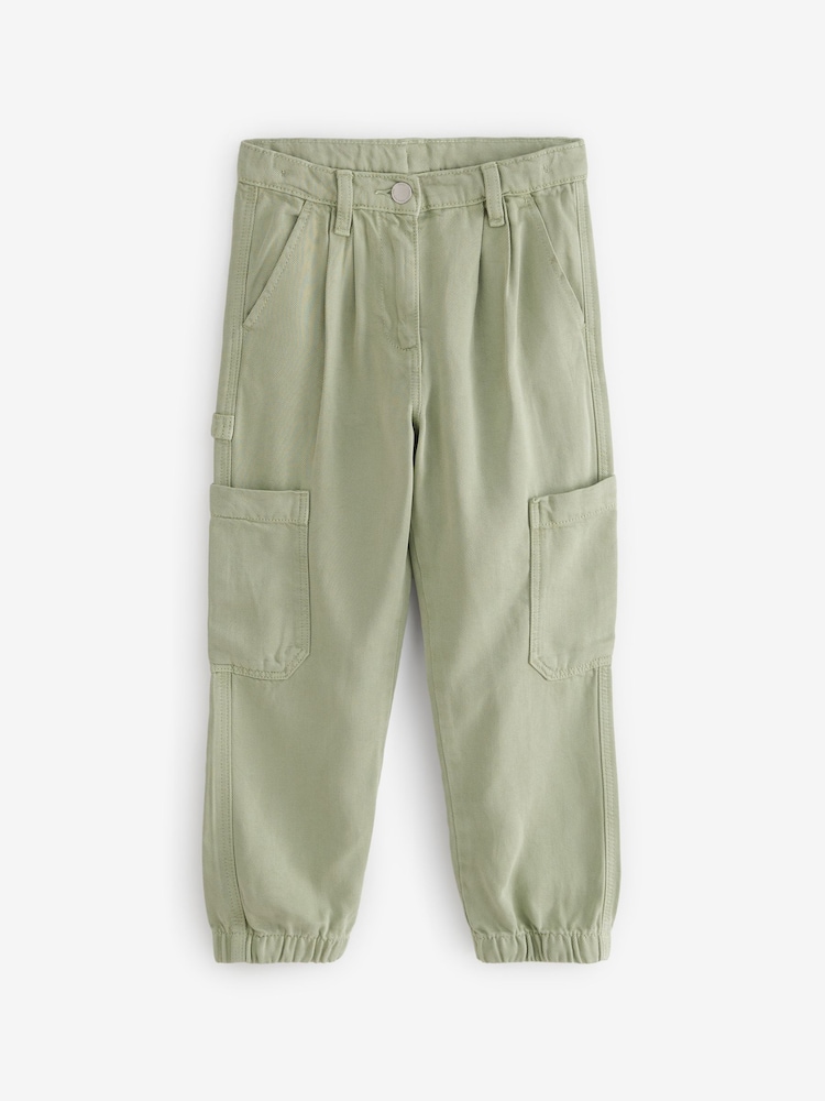 Khaki Green TENCEL™ Cargo Trousers (3-16yrs) - Image 6 of 7
