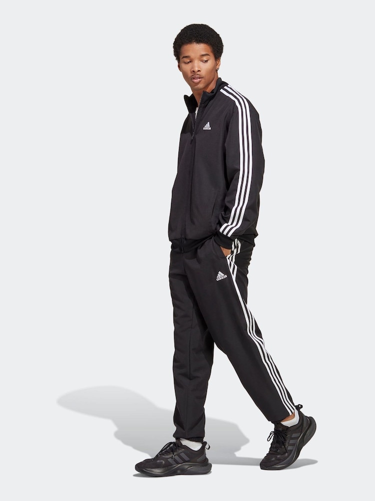 adidas Black 3 Stripes Woven Tracksuit - Image 1 of 9
