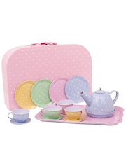 JoJo Maman Bébé Polka Dot Tin Tea Set - Image 1 of 5