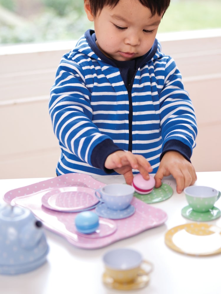 JoJo Maman Bébé Polka Dot Tin Tea Set - Image 5 of 5