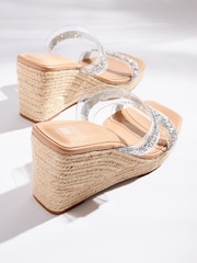 Clear Sparkle Forever Comfort® Wedge Mules - Image 2 of 2