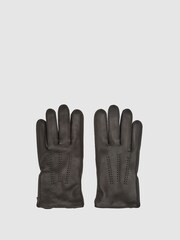 Reiss Black Iowa Leather Gloves - Image 1 of 4