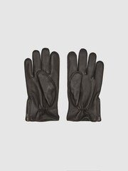 Reiss Black Iowa Leather Gloves - Image 3 of 4