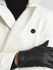Reiss Black Iowa Leather Gloves - Image 4 of 4