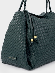 Katie Loxton Green Large Nova Hand Woven Shoulder Bag - Image 3 of 5