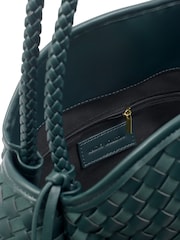 Katie Loxton Green Large Nova Hand Woven Shoulder Bag - Image 4 of 5