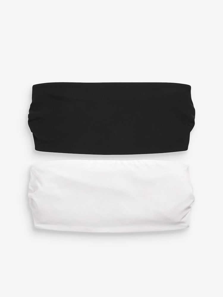 Czarny/biały - 2 koronkowe biustonosze typu bandeau - Obraz 1 z 5