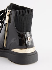 Baker by Ted Baker Girls Patent Lace Up Black Boots - Image 3 of 6