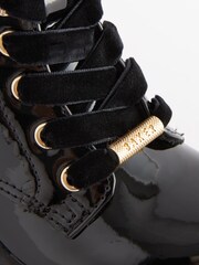 Baker by Ted Baker Girls Patent Lace Up Black Boots - Image 5 of 6