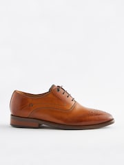Tan Brown Leather Lace-Up Shoes - Image 2 of 6