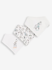 JoJo Maman Bébé White 3-Pack Safari Dribble Bibs - Image 3 of 3