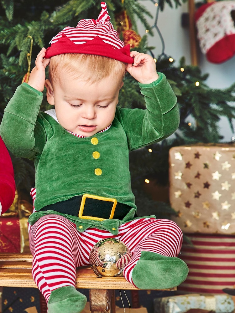 JoJo Maman Bébé Red 2-Piece Baby Elf Outfit Set - Image 1 of 4