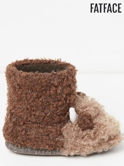 FatFace Hamish Cow Brown Slipper Boots - Image 1 of 4