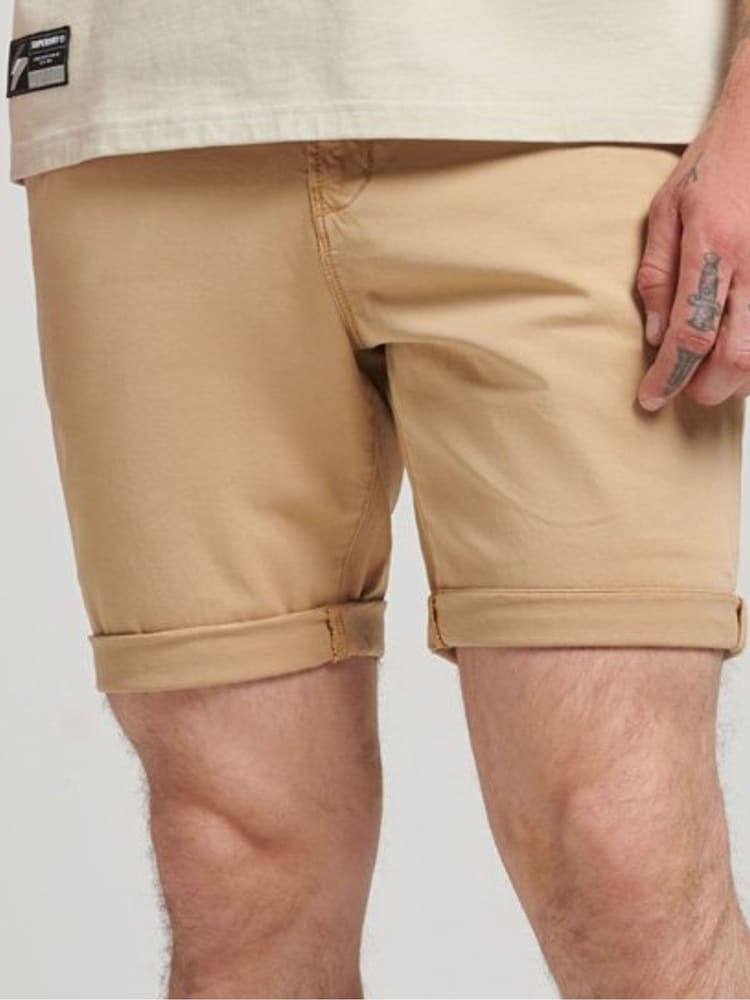 Superdry Brown Organic Cotton Studios Core Chino Shorts - Image 1 of 5