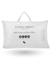 Laura Ashley White 100% Cotton Premium Duck Feather and Down Pillow - Image 3 of 4