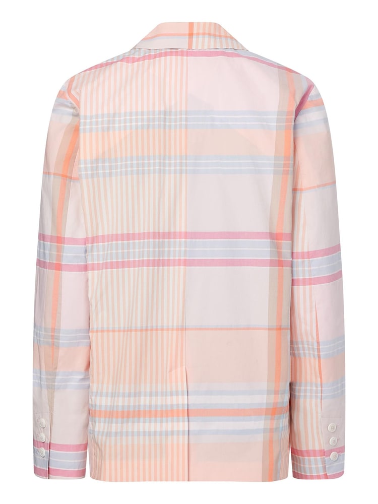 Tommy Hilfiger Orange Madras Check Double Breasted Blazer - Image 7 of 7